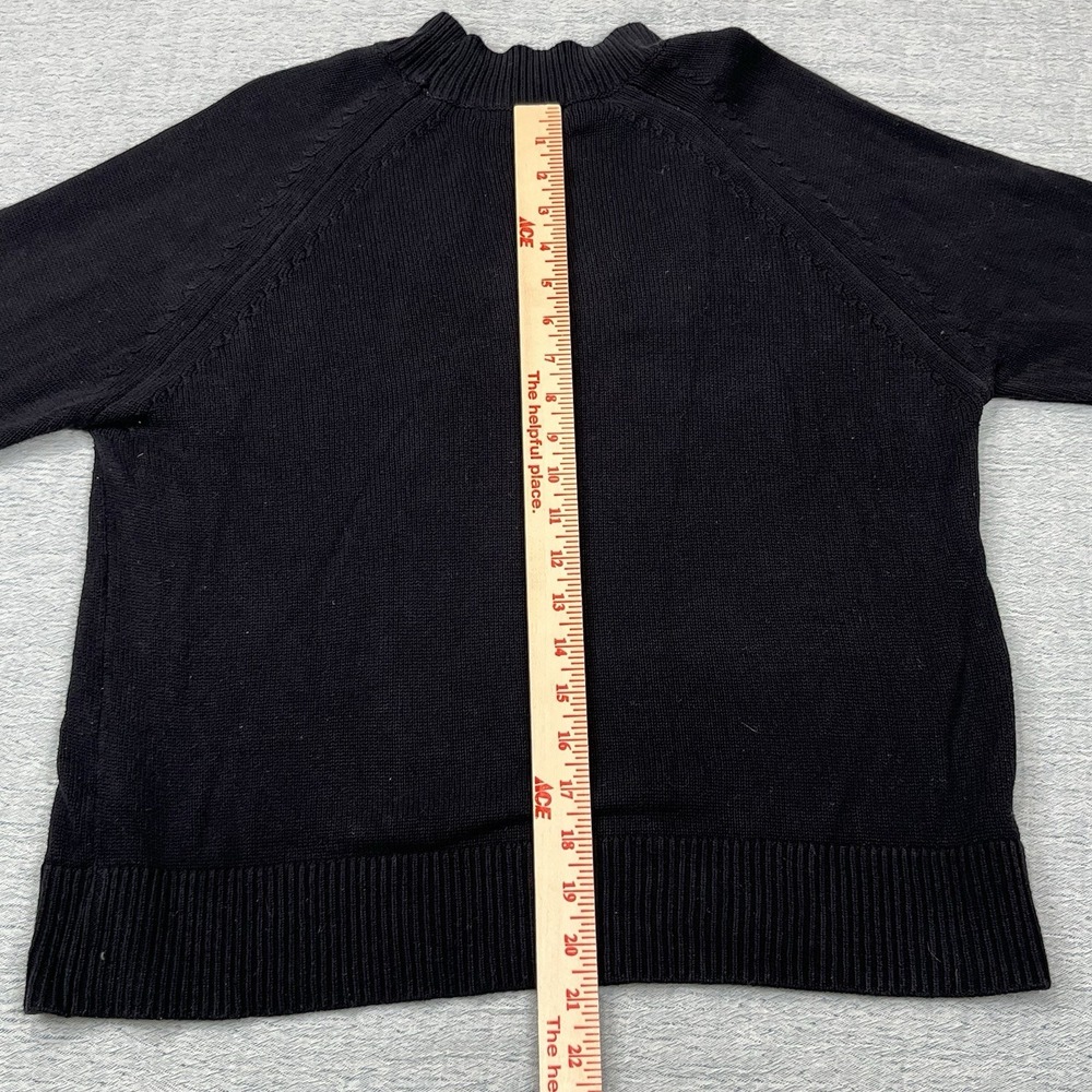 Quince Sweater Womens Size XS Black Fisherman Knit Organic Cotton - Picture 3 of 6
